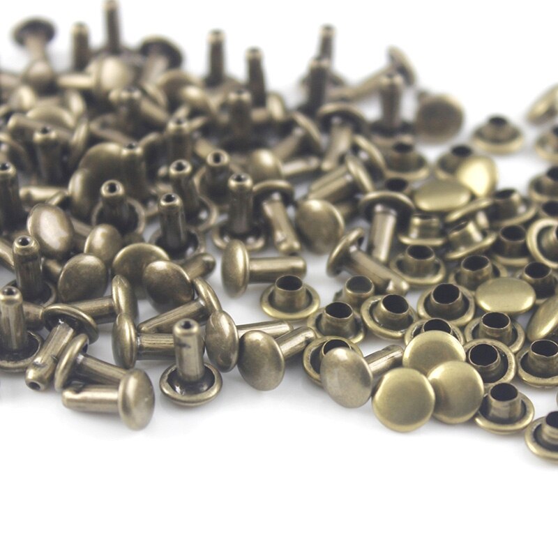 100sets 7/9/10/12mm Metall Doppel Cap Nieten Studs Runde Niet für Leder Tasche gürtel Kleidung Kleid Schuhe Kragen Decor: 12x12mm / bronze