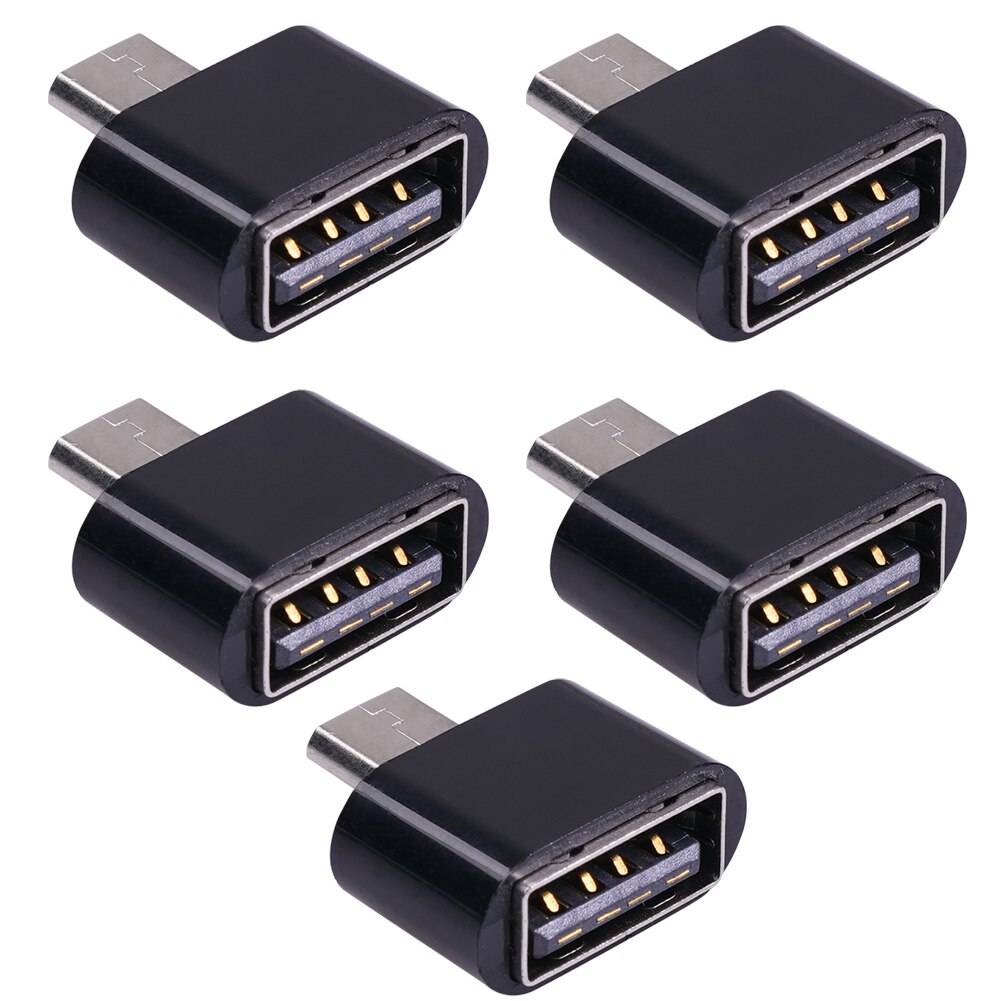 Micro USB Data Cable Adapter USB 2.0 to USB OTG Connector Converter for Tablet PC Android Mobile Phone Mouse Keyboard: 5 pcs black