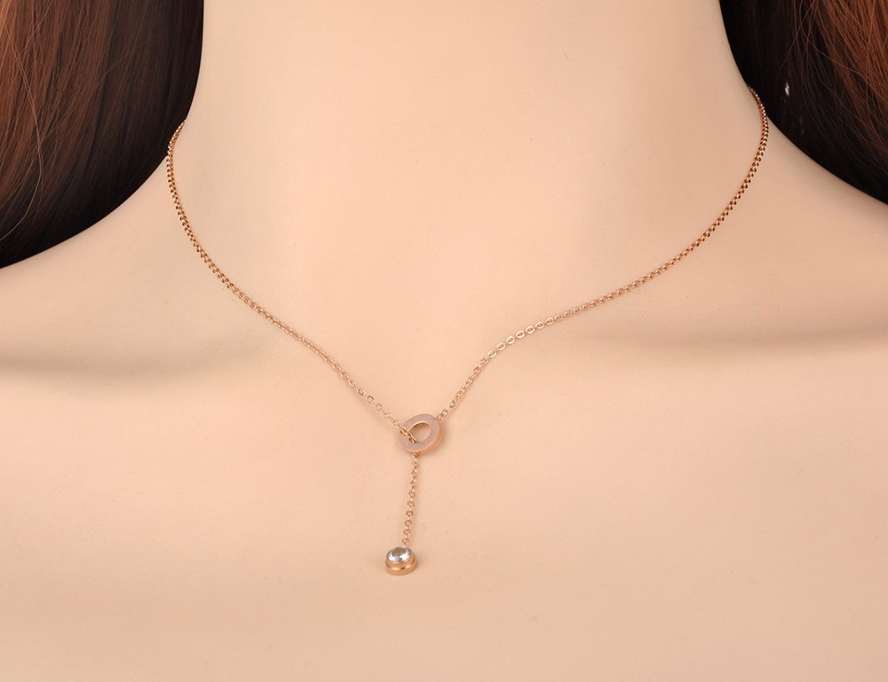 Lokaer-gargantilla de cristal de circonia cúbica de acero inoxidable, collar de Original, joyería, colgante de amor a la para mujer N20023