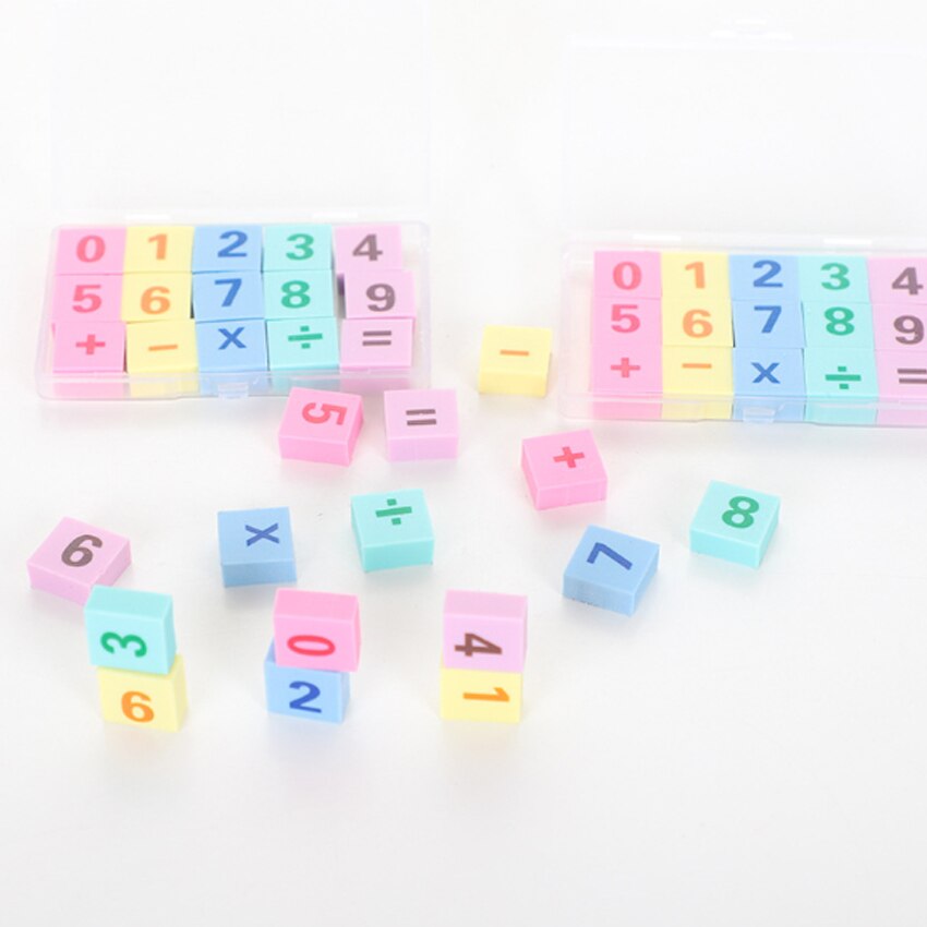 15pcs/lot Cute Little Rubber Stationery Learning For Kid Colorful Rubber School Stationery