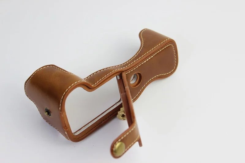 PU Leather Camera Case Bag For Canon EOS M3 EOSM3 Cover Half Case Black Coffee Brown Bottom body
