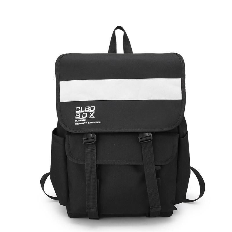 Mode Rugzak Canvas Vrouwen Laptop Rugzakken Sport Schooltassen Voor Tienermeisjes Mochila Schoudertassen: Black