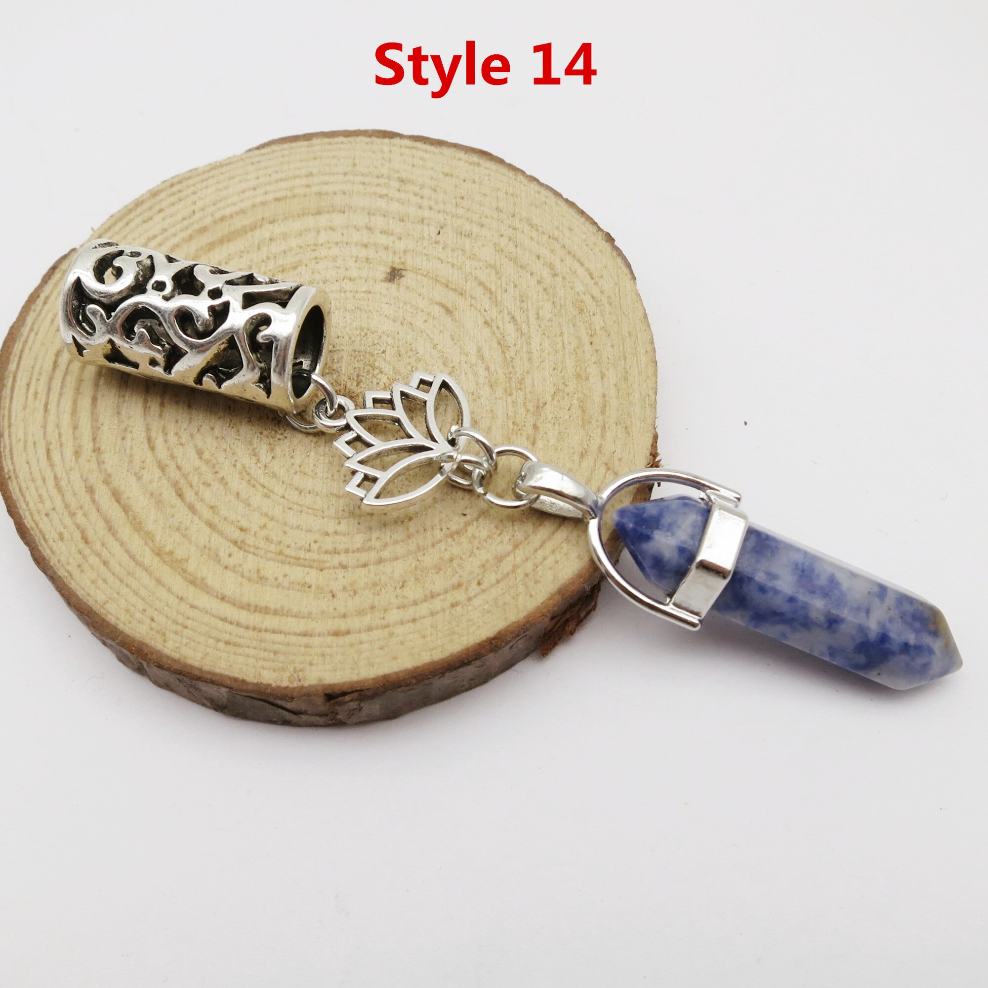 Breloques Viking en cristal pour hommes et femmes, 1 pièce, en spirale, pour tresser la barbe, perles, anneaux tubes, accessoires pour cheveux: 1pcs Style 14