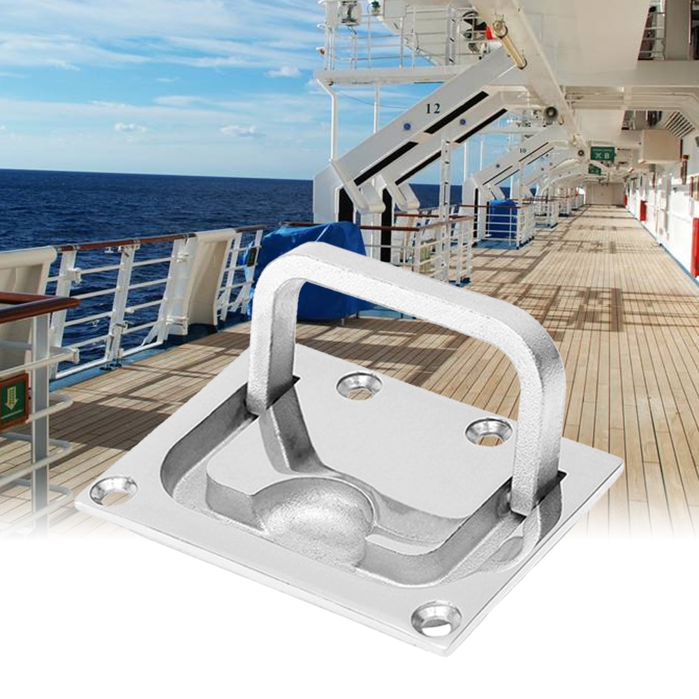 Poignée de couverture de pont de traction de trappe résistant à la Corrosion soulevant la boucle de plancher d'anneau de casier d'accessoires de matériel de bateau d'acier inoxydable