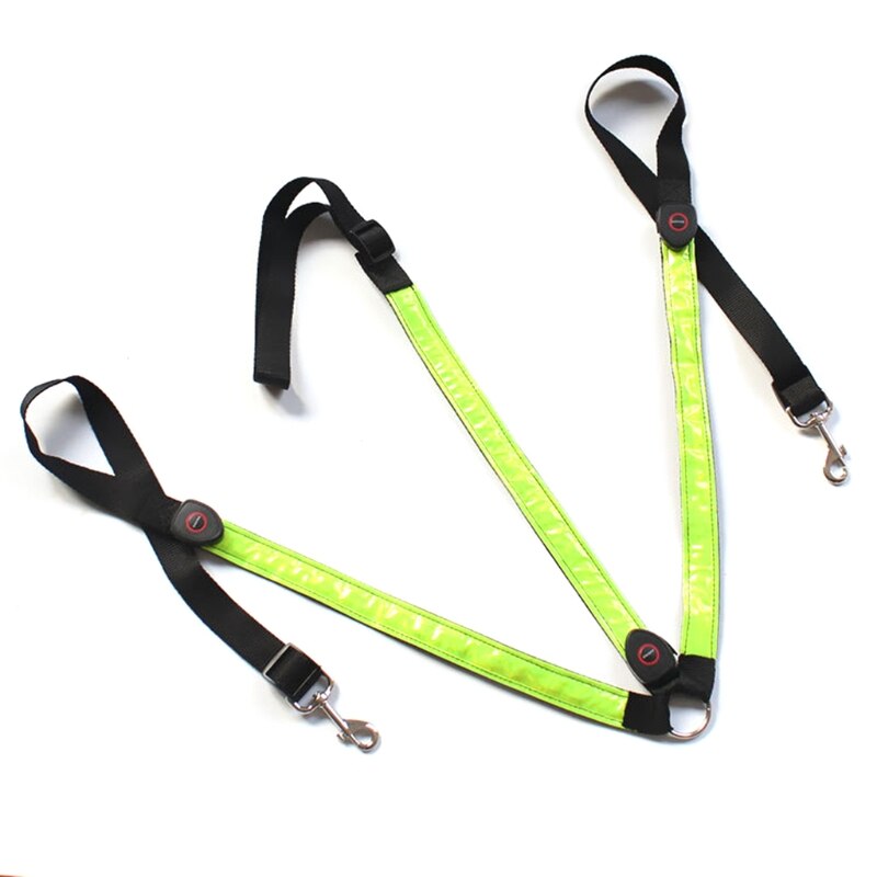 Horse Webbing Harness Collar Breastplate Night Visible Safe LED Light Chest Belt: Green