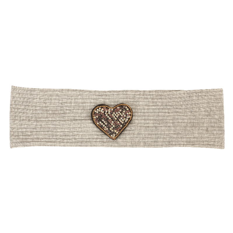 Vrouwen Strass Hart Zachte Ribbels Hoofdband Yoga Sport Haarband Gebreide Katoen Hoofddeksels Tulband Haarband Met Accessoires: Light gray