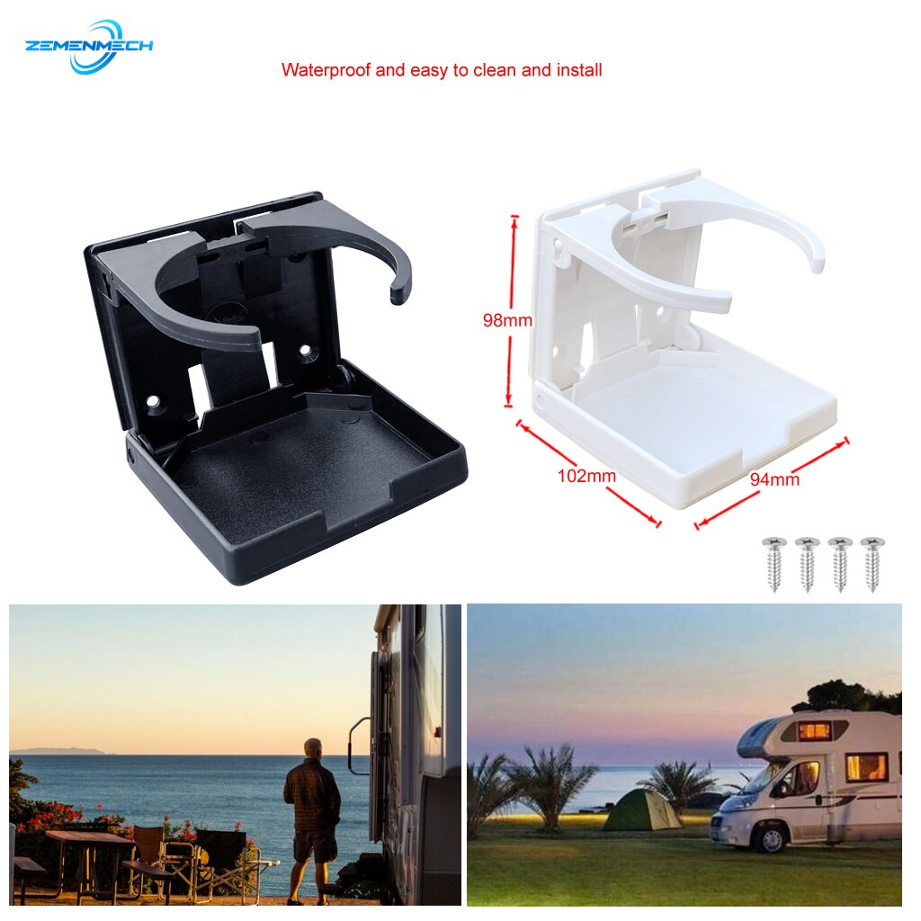 2X Marine Hardware ABS Plastic Adjustable Folding Cup Drink Can Bottle Holder Stand Mount Car Auto Boat Truck RV Van Car Styling