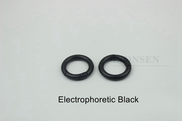 2PCS 20MM Metal Spring Gate O Ring Trigger Clasp Clips Snap Buckle Hook Keychain DIY Bag KeyRing Handbag Hardware Accessories: black