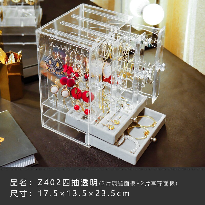 Boîte de rangement pour boucles d'oreilles, multifonction, présentoir Transparent pour bijoux colliers, maison, bijoux, anti-poussière: 15