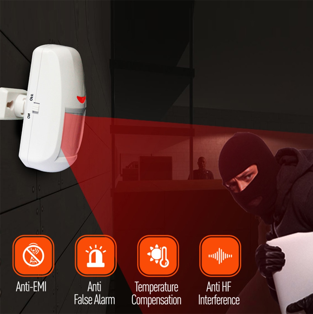 Mulo PA96 Pet Immune Pir Bewegingsmelder Infared Sensor Compatibel 433Mhz EV1527 Alarmsysteem