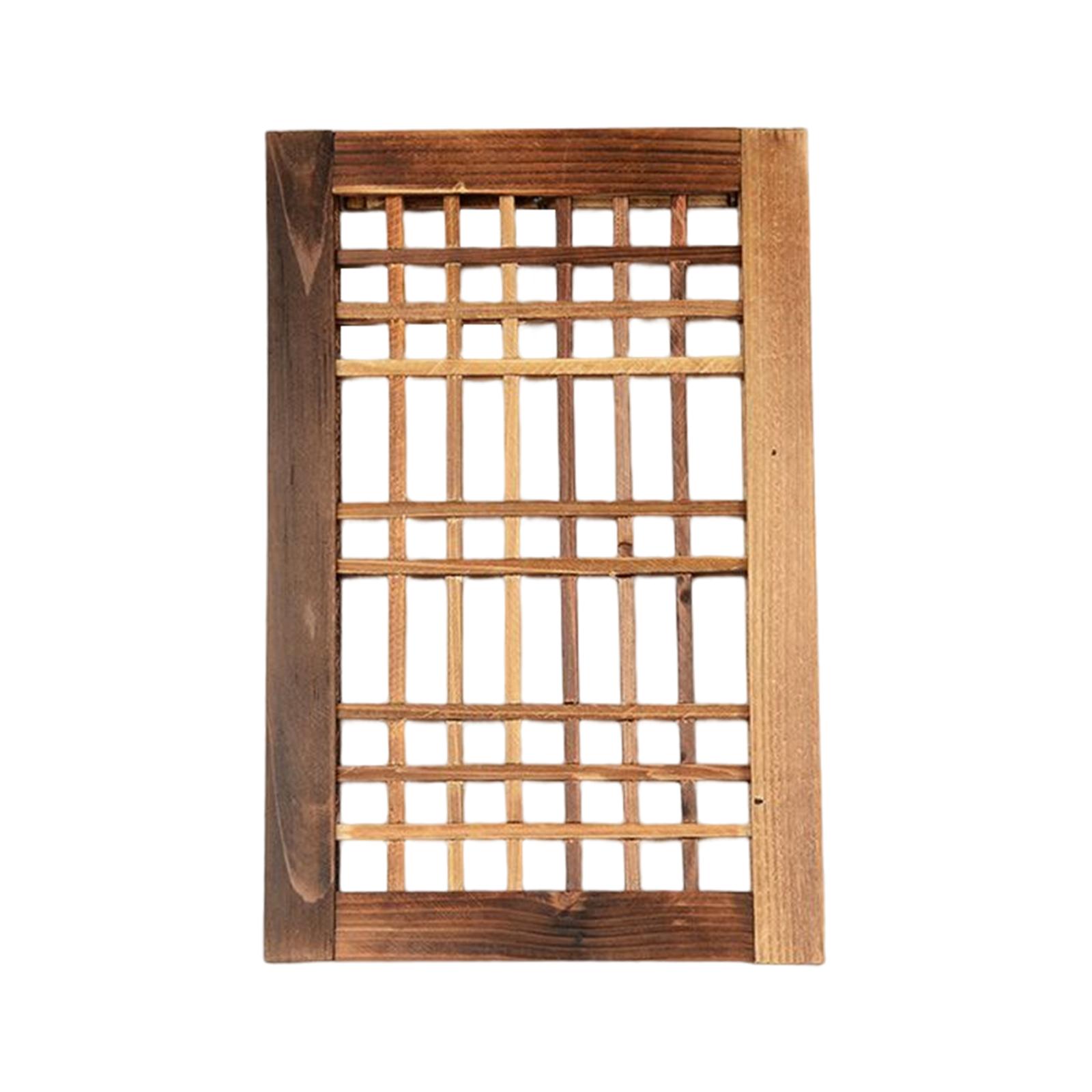 Wooden Window Frame Lattice Window Pane Wall Decor for Backyard, Patio, to Hang
