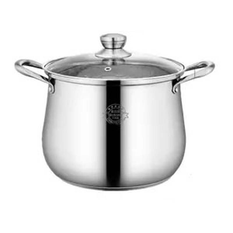 Soup Pot Thick 304 Stainless Steel Pot Large Capacity Double Bottom Noodle Pot Porridge Pot Cooker Universal High Soup Pot