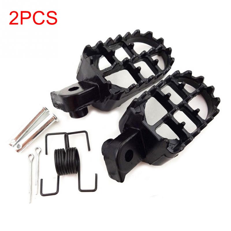 2PCS Footrests Foot Pegs Motorcycle Irony Wide Motocross Black   35255964 