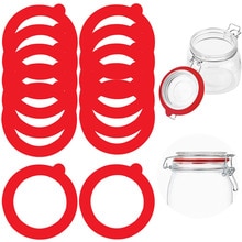 12/24 Pcs guarnizioni per vasetti in Silicone vasetti per alimenti di ricambio guarnizioni ermetiche in gomma a tenuta stagna per vasetti con Clip in vetro