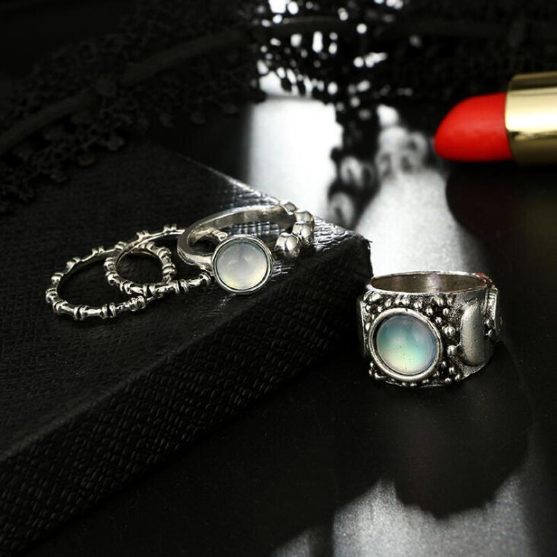 Tocona Vintage or anneaux ensembles pour femmes croix coquille étoile de mer cristal clair pierre géométrique bague de mariage bijoux