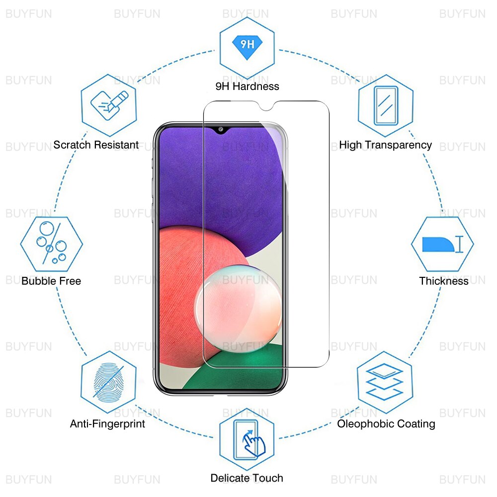 4 Stuks Volledige Cover Beschermende Glas Film Voor Samsung Galaxy A22 5G Gehard Glas Screen Protector Voor Samsung Samsun een 22 22A A22