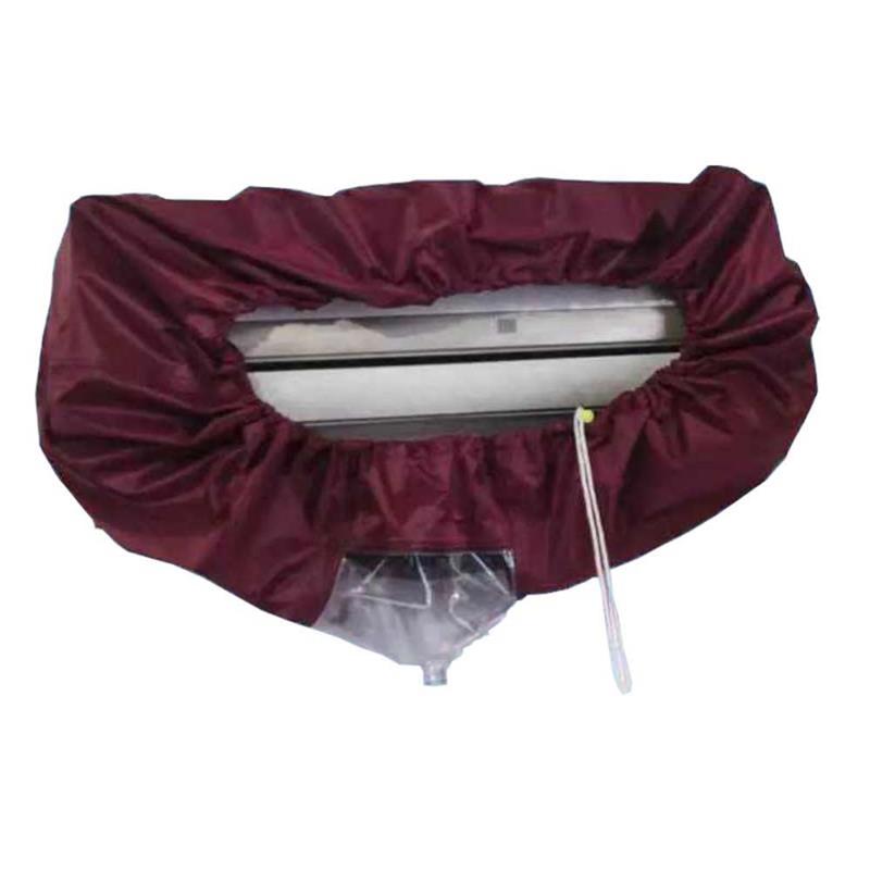 Zwarte airconditioner reinigingszak, stofhoes, hangende waterdichte beschermhoes, huishoudelijke schoonmaakstofhoes voor 1.5p 3p: Rood / M