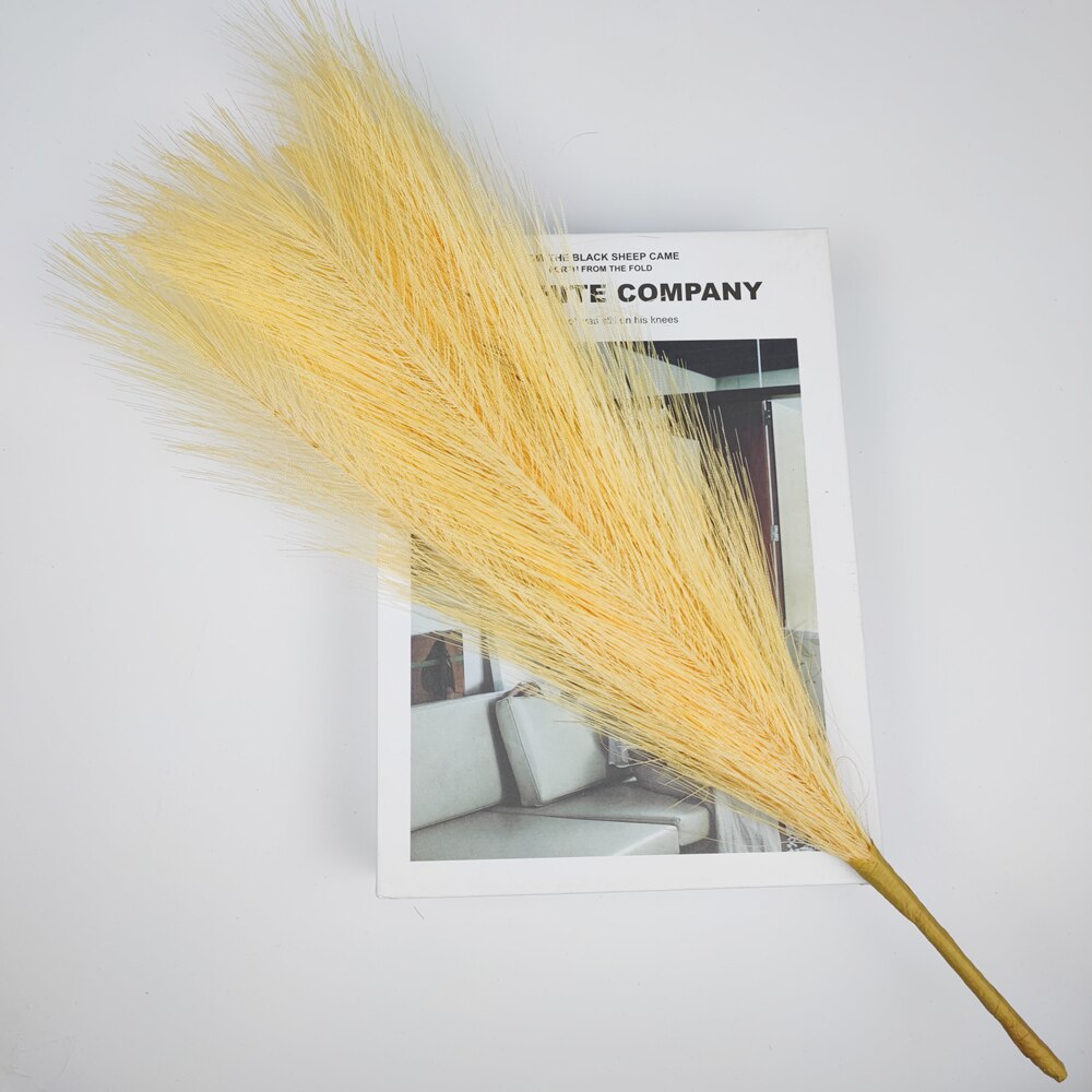 Faux Pampas Grass 17''/44cm Short Pampas Grass for Boho Home Office Decoration Artificial Reed for Floral Arrangement Vase Fills: Champagne 1pc