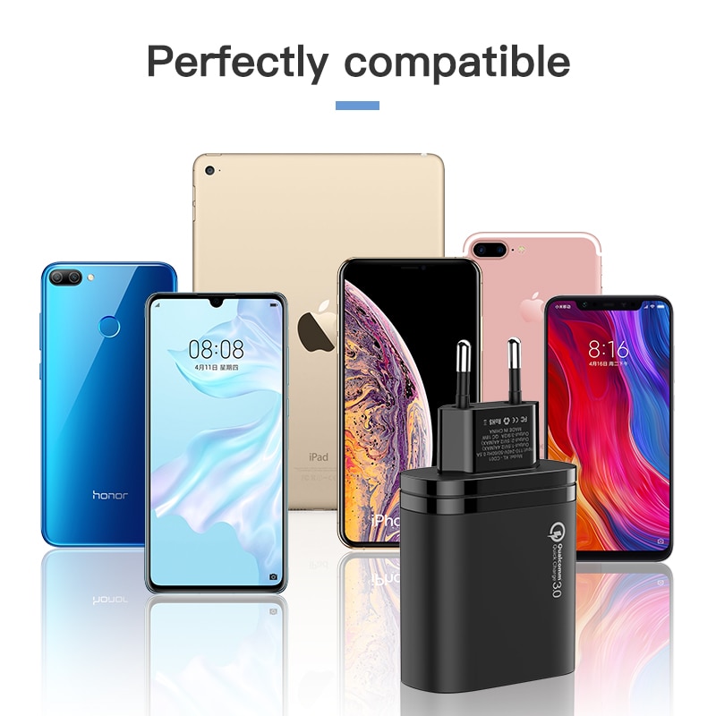 KUULAA USB Charger Quick Charge 3.0 30W QC Fast Charging Multi Plug Mobile Phone Charger For iPhone Samsung Xiaomi Huawei