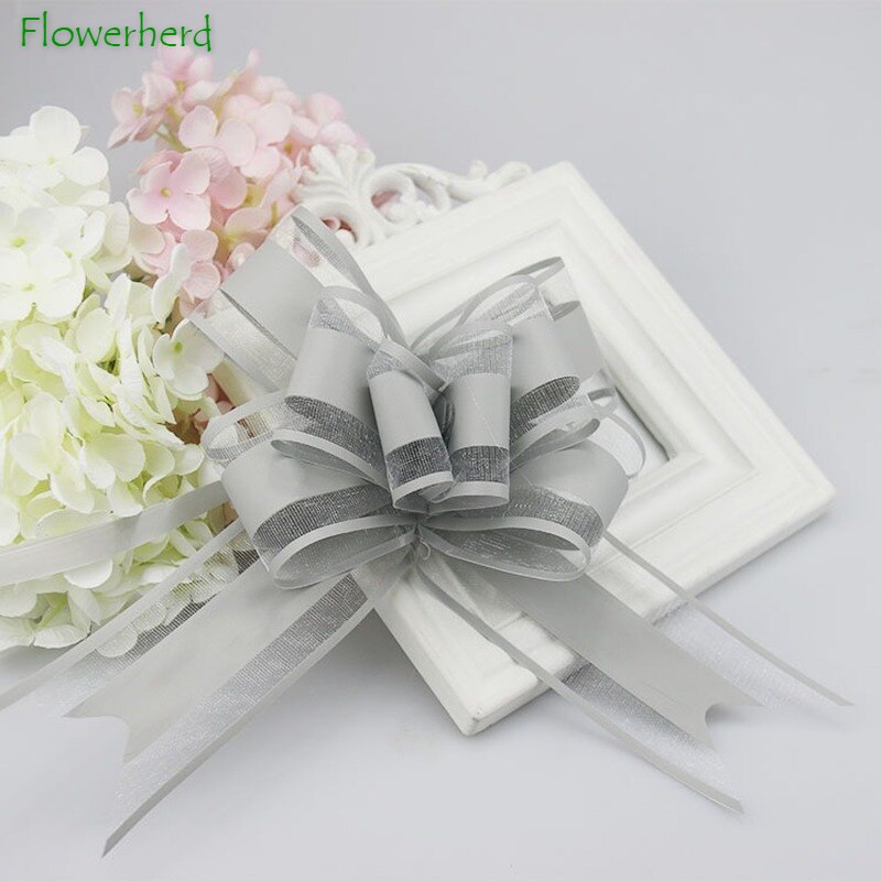 Plain Snow Yarn Garland Streamers Ribbon Flowers Packaging Bundled Wedding Car Door Hand Streamers Wedding Decoration