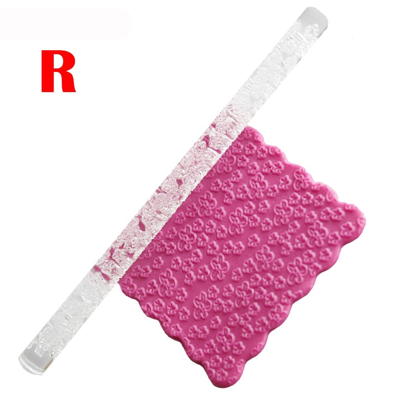 Embossing Acryl Rolling Pin Fondant Suiker Ambachtelijke Cake Bakken Decorating Mould Tool Home Keuken Deeg Rolling Pin Gadgets