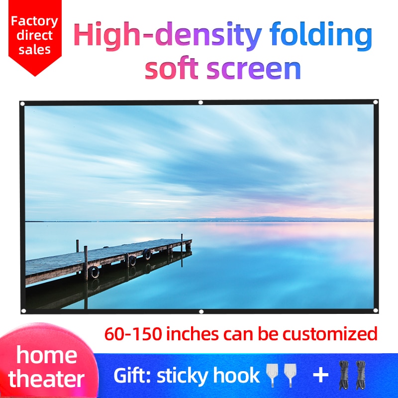 VEIDADZ 16:9 Hight-density Portable Folding Sotf Screen Home Outdoor KTV Office 3d HD Projector Screen Projection Screen