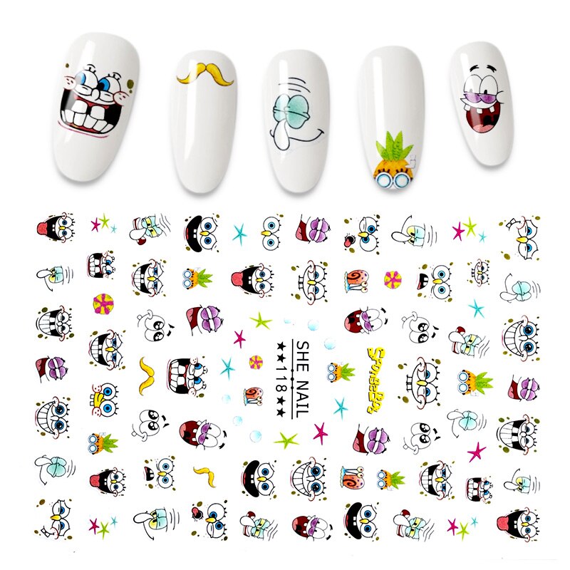 3D Nail Sticker Leuke Cartoon Stickers Voor Nail Folie Bloemen Nagels Accessoires Mode Manicure Sticker De