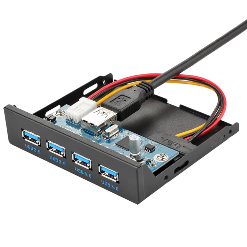 USB Metal Front Panel 20 Pin Connector USB Hub 3.0 4 Ports 3.5 inch For Desktop PC Accessries