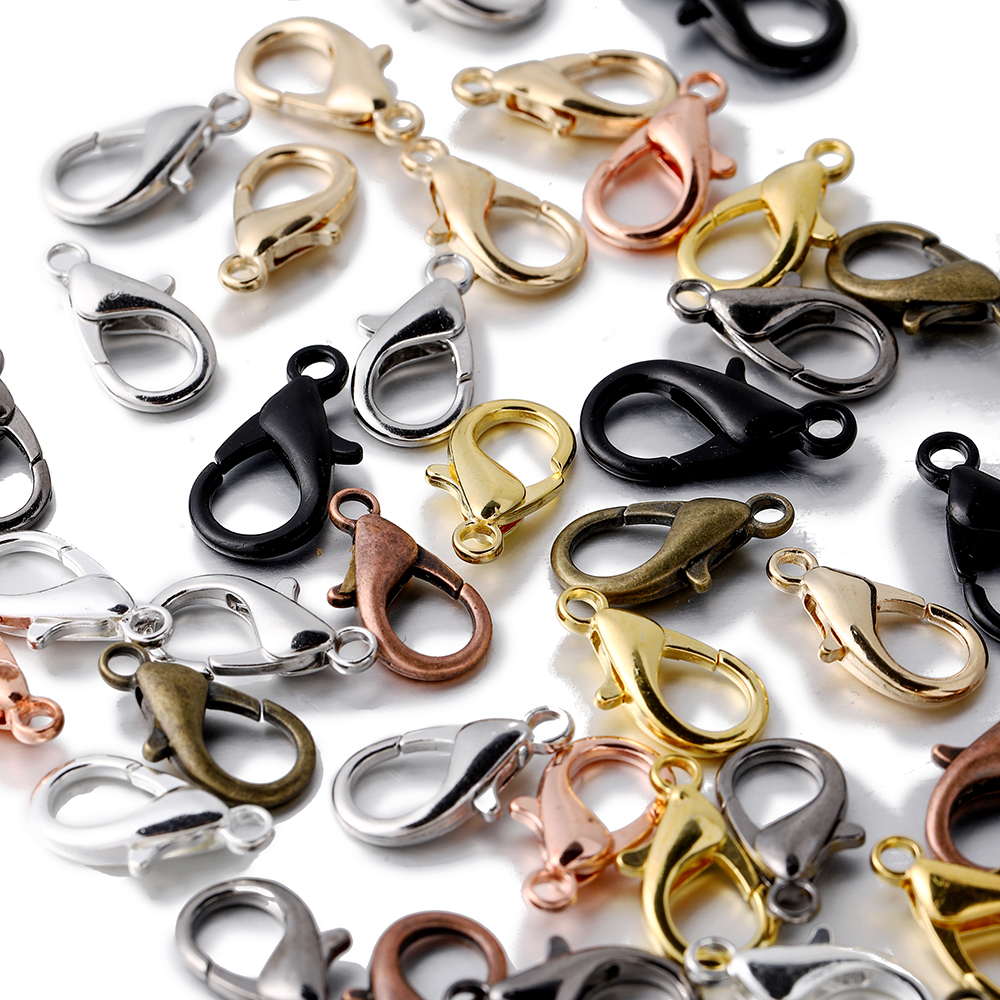 100 teile/los Metall Karabiner für Armbänder Halsketten Haken Kette Verschluss Zubehör für DIY Schmuck Machen Erkenntnisse