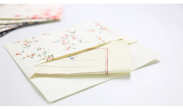 10 pcs Beautiful exquisite flower envelope letterhead cherry roses letter paper fresh and floral envelope love letters