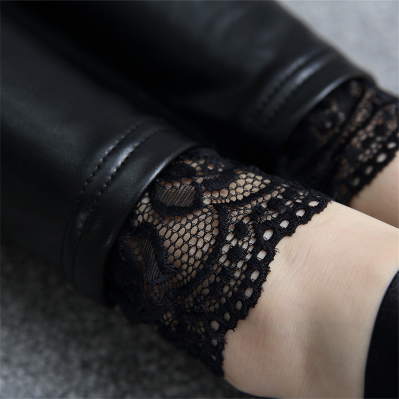Leggings voor meisjes Winter Kant Stiksels PU Leggings Tieners Peuter Warme Broek Kinderkleding Dunne Slanke Broek
