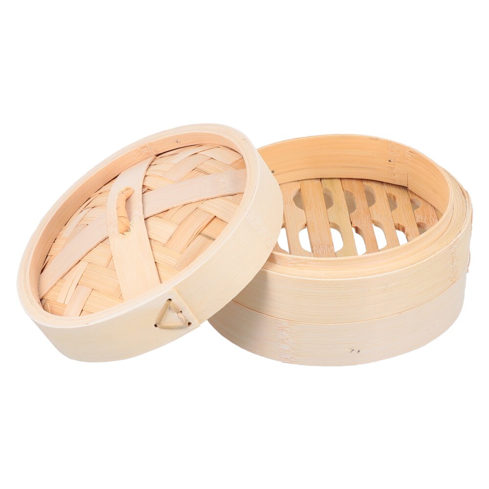 1 Set Chinese Bamboo Steamer Bamboo Food Steamer with Lid Kitchen Cooking Tool: 16.5CM