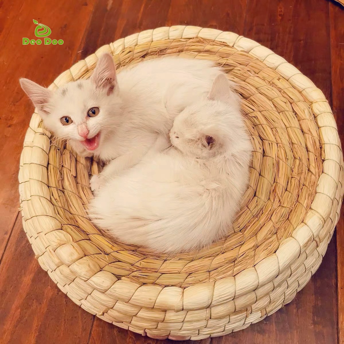 Handmade Cat Bed Biodegradable Pet Straw Braided Bed Puppy Kennel Cat Nest Kitten Scratching Sleeping Mat Pets House