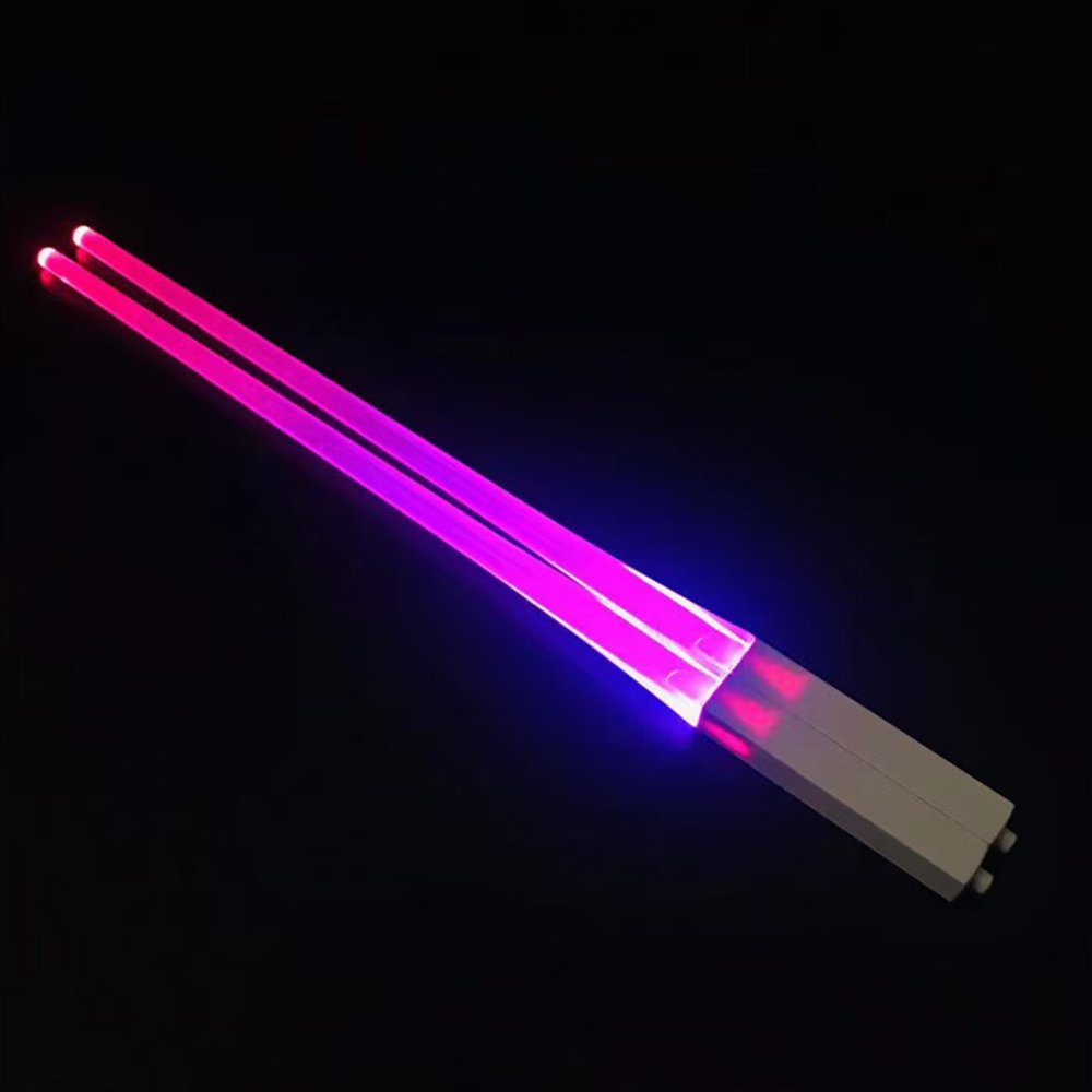 1Pair LED Lightsaber Luminous Chopsticks Detachable Washable Reusable BPA Free Tableware For Kitchen Dinner StarWar Theme Party: Yellow