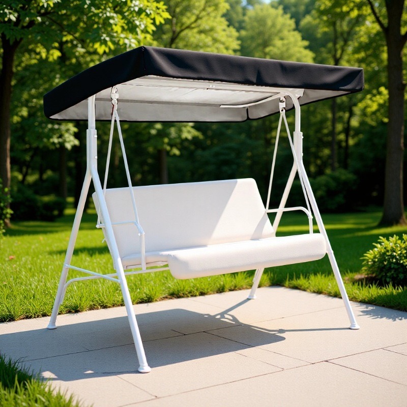 190T Patio Outdoor Garden Swing Canopy Replacement Porch Top Cover Rainproof Sunproof 191*120*18/23cm Cover