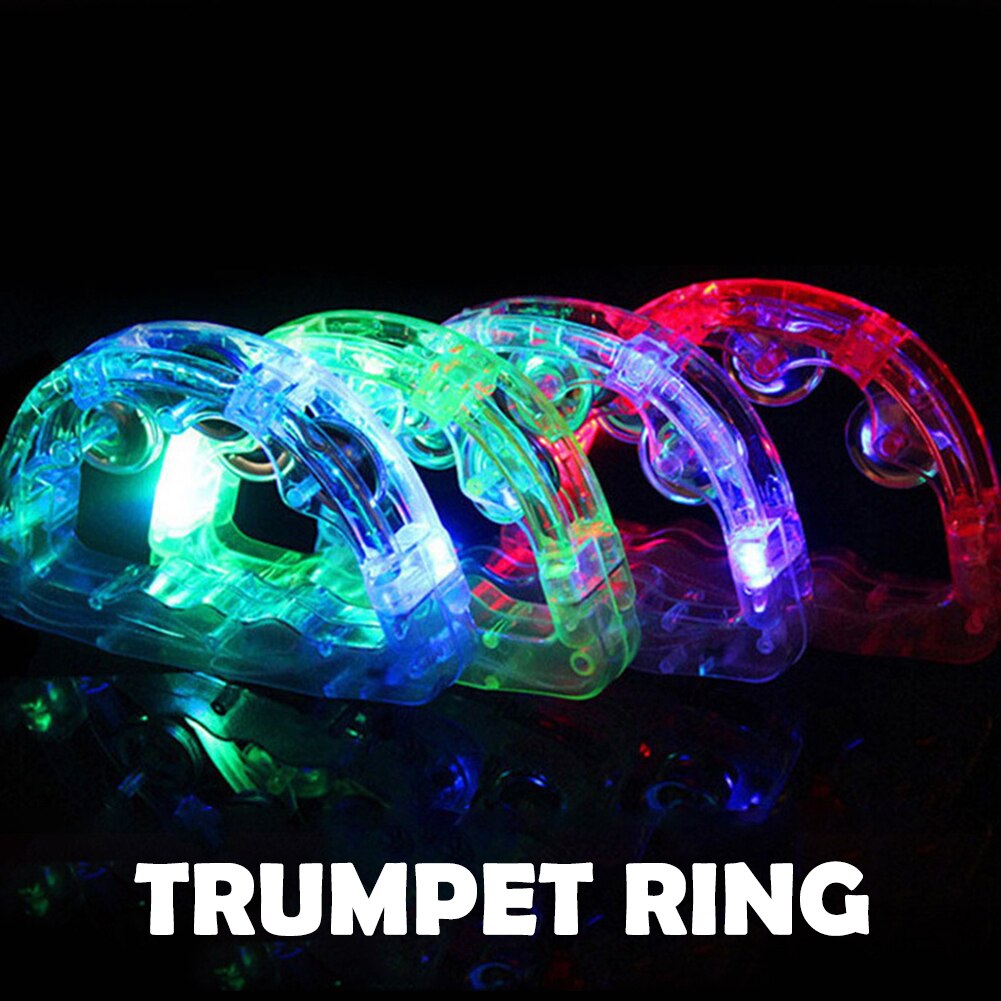 freundlicher Handheld Licht hoch Tamburin Schlagzeug LED Krachmacher Blinkende Jingles Rassel Glocke für KTV Party Sensorischen Schütteln Spielzeug