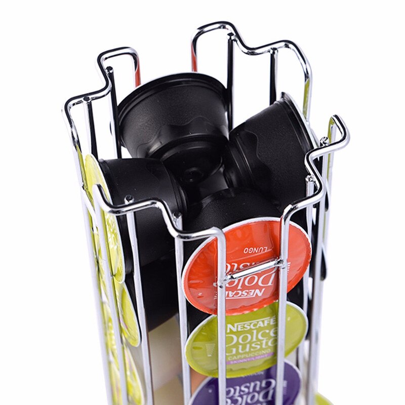 Metallinen kahvityynyn pidike rauta kromattu teline kahvikapseli säilytysteline dolce gusto kapseli