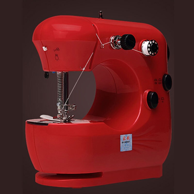 Mini Naaimachine Professionele Dikke Doek Draagbare Blauw Naaimachine Voor Kids Crafting Herstellen Machine Maquina De Costura: Rood