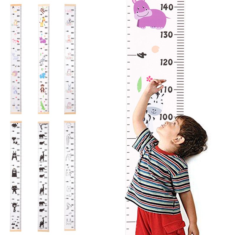 Cartoon Height Measure Wall Sticker for Kids Rooms Child Growth Ruler Stickers Gauge Growth Chart School Decals Nursery Bedroom