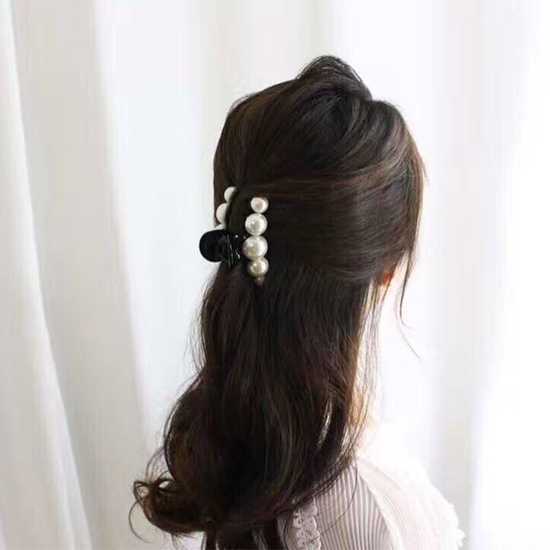 Baby Mädchen Haar Krabben Haar Krallen Perle Dame Headwear Zubehör Haarnadeln Kunststoff Elastische Spange Clips