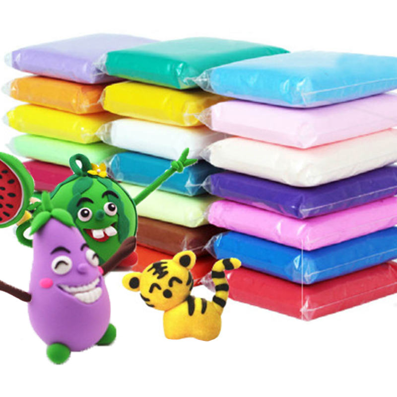 12 24 36 st/set mjuk lera med verktyg färgglad pysselleksak barn gör det själv polymer plasticine dagis pedagogiska leksaker för barn