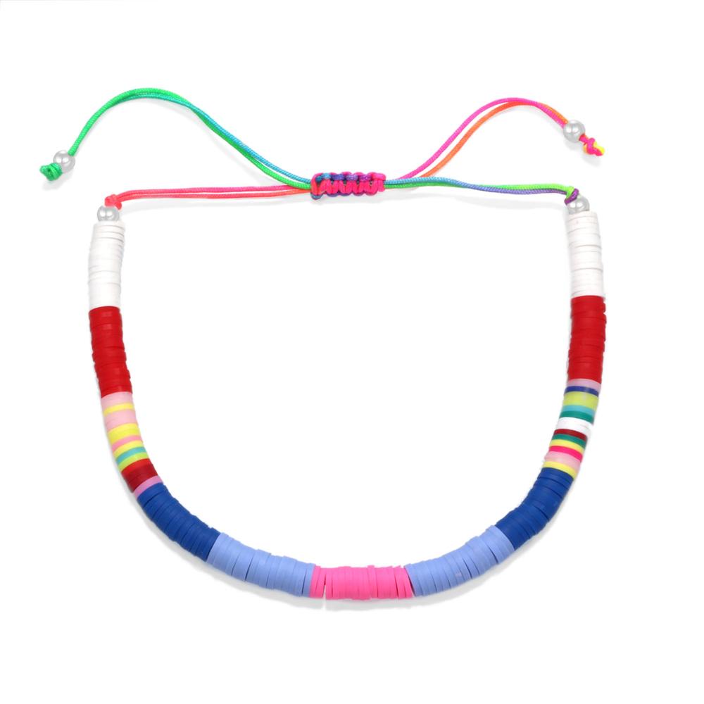 6 millimetri Arcobaleno Multicolore Del Polimero perline Heishi Regolabile Cavigliera Donne 2020 nuovo proprietà Elegante disco di Perline Gioielli Fatti A Mano Il Suo