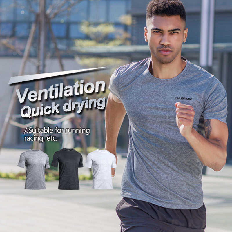 Män löpning träning t-shirts snabbtorkande kortärmad utomhusträning sportkläder t-shirt andas bodybuilding fotboll toppar kläder