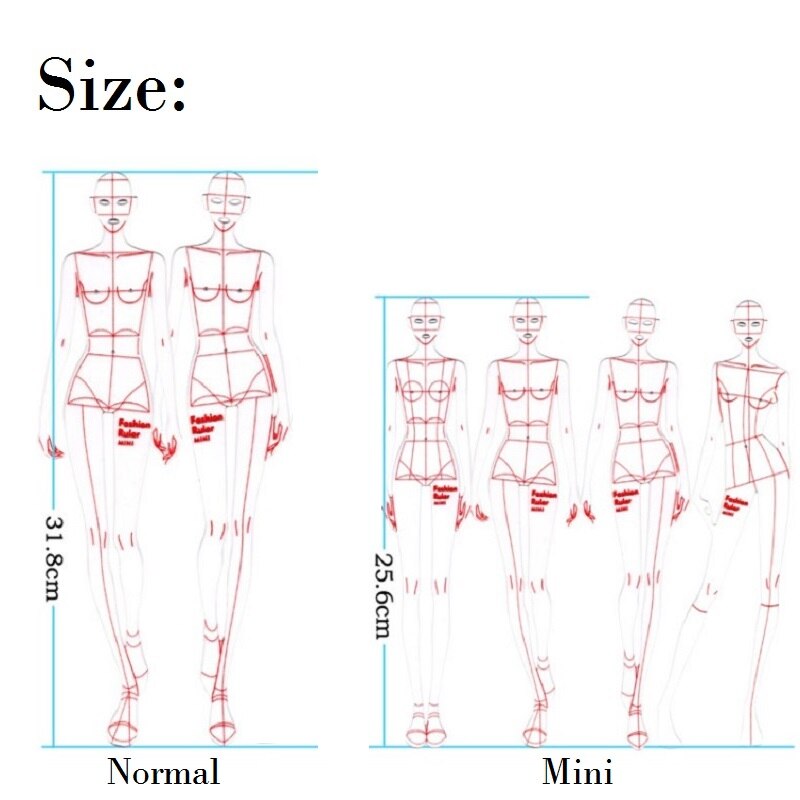 Ruler Line Drawing Human Dynamic Template for Cloth Rendering Pattern Making Rulers