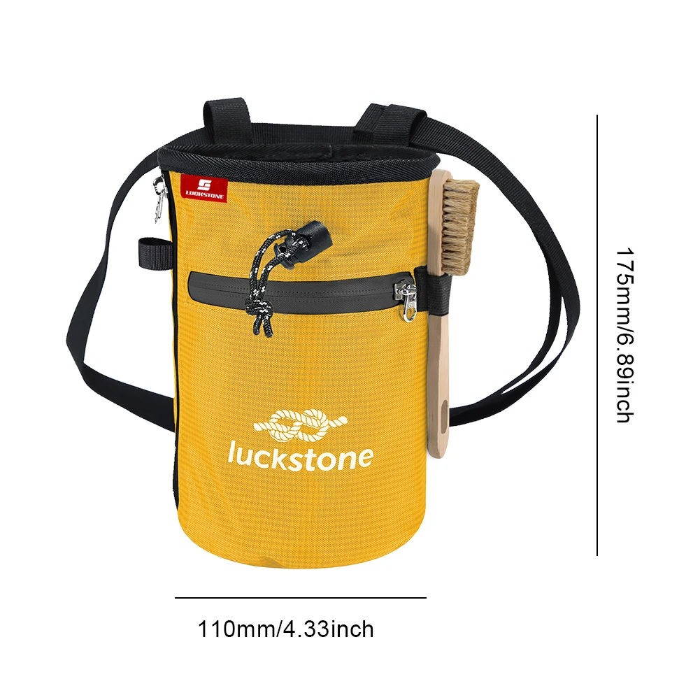 Felsblock ing Kreide beutel Eimer mit 2 großen Aufbewahrung taschen mit Reiß verschluss Kletter kreide tasche mit Kreide pinsel Prämie Fitnessstudio Kreide tasche