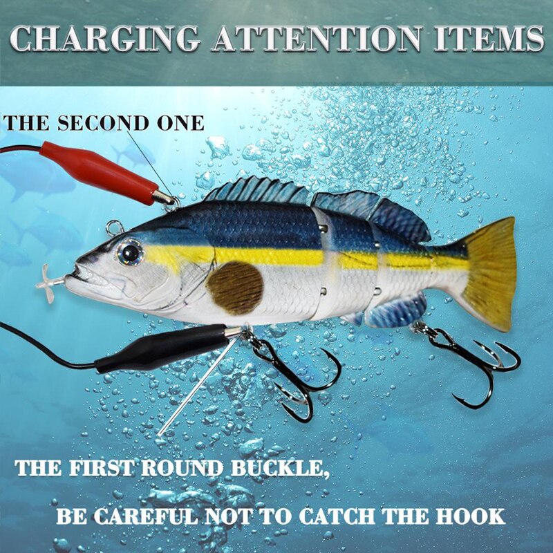 Robotic Fishing Lures Auto Swimming Electric Lure Bait Wobblers For 4-Segement Swimbait USB Rechargeable Flashing LED light