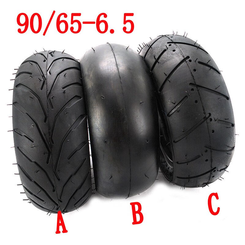Slangeløst Dekk og Slangesett 90/65-6.5 - Vakuumdekk for Mini Pocket Bike / El-scooter