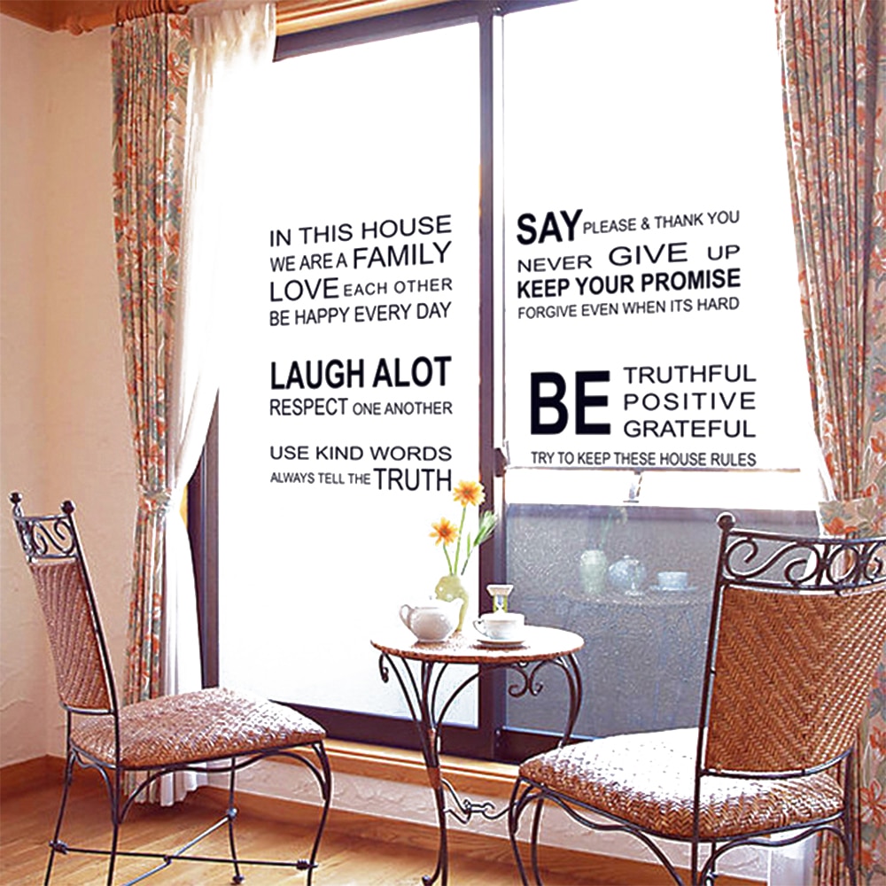 Muurstickers met inspirerende quotes, motiverende familiespreuken, muurstickers met letters, verwijderbare muurstickers voor de slaapkamer en woonkamer.