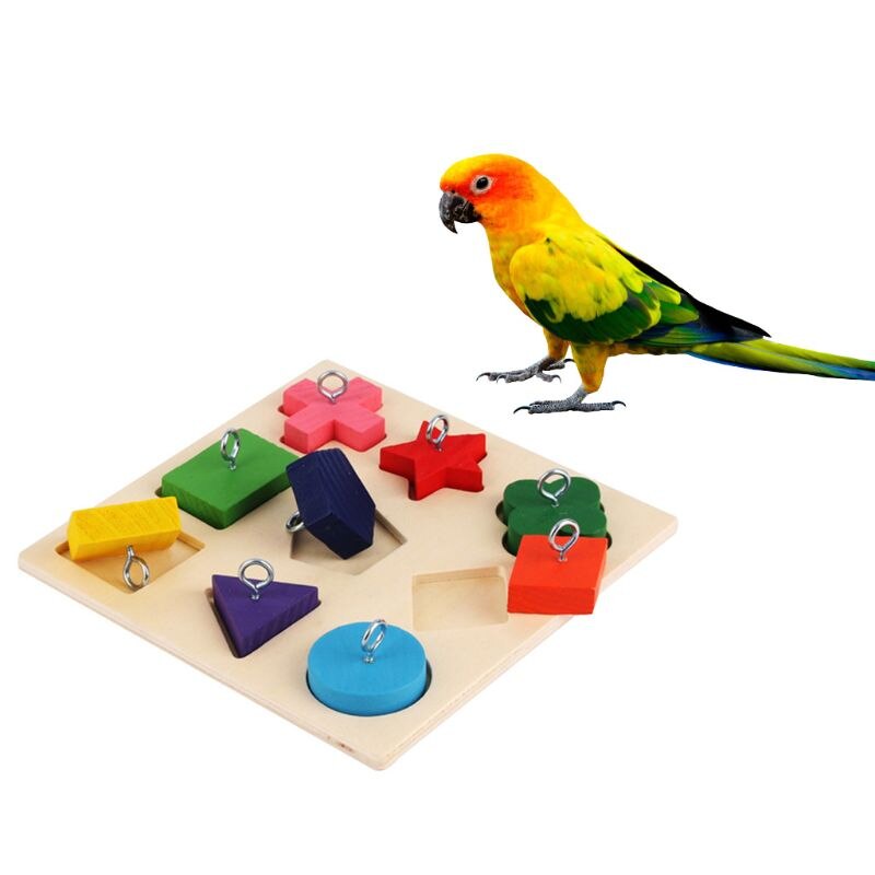 Juguetes Educativos para mascotas, adiestramiento interactivo de pájaros loros, coloridos juguetes de bloques de madera, suministros para pájaros