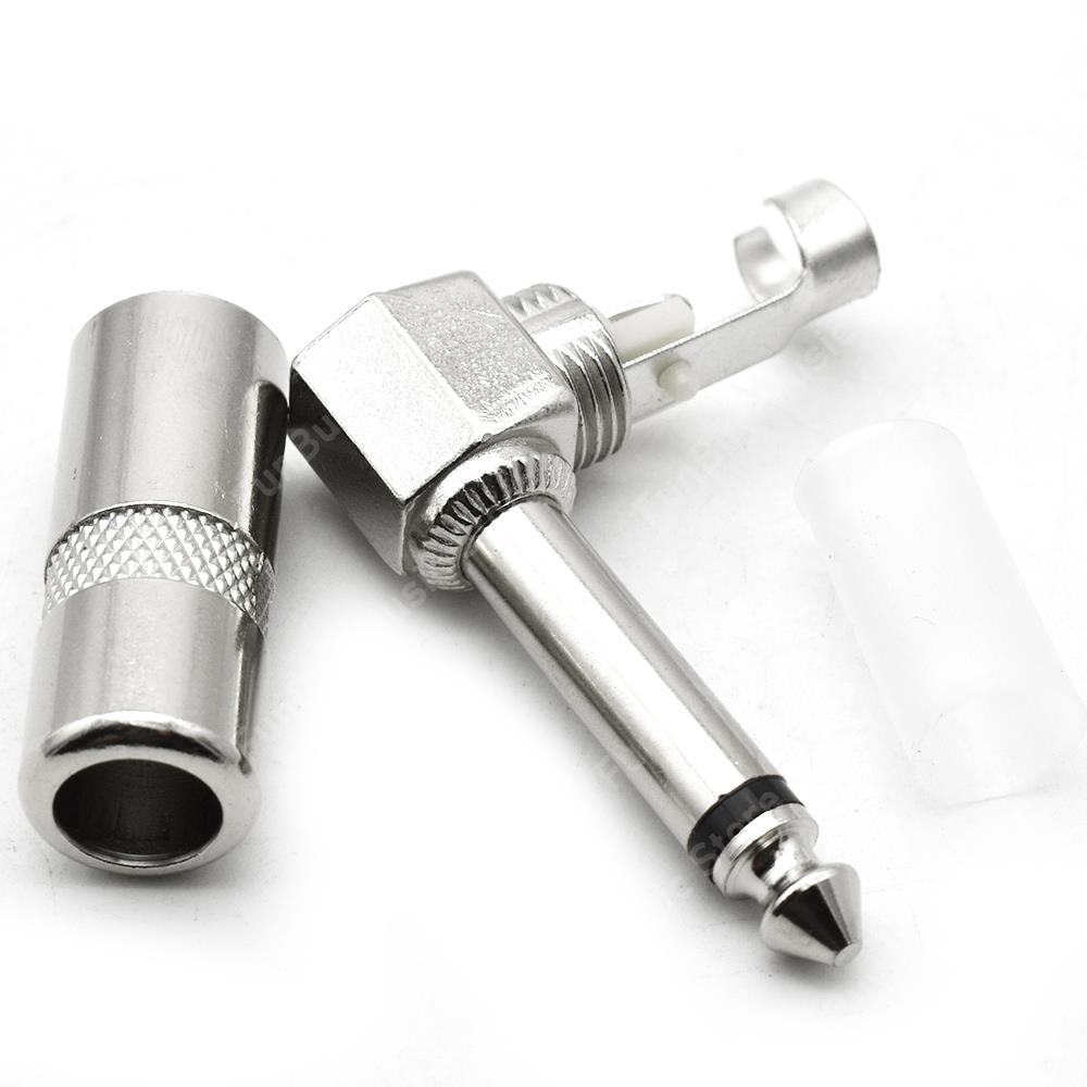 4 stücke 6,35mm Rechtwinklig Mono Gitarre Stecker 90 Grad Ellenbogen 6,5mm Jack Audio- Mikrofon Anschluss 6,5mm Stereo Audio- Stecker Stecker